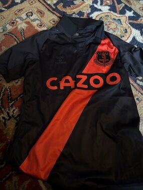 Hummel Everton Black and Red Cazoo Football Jersey